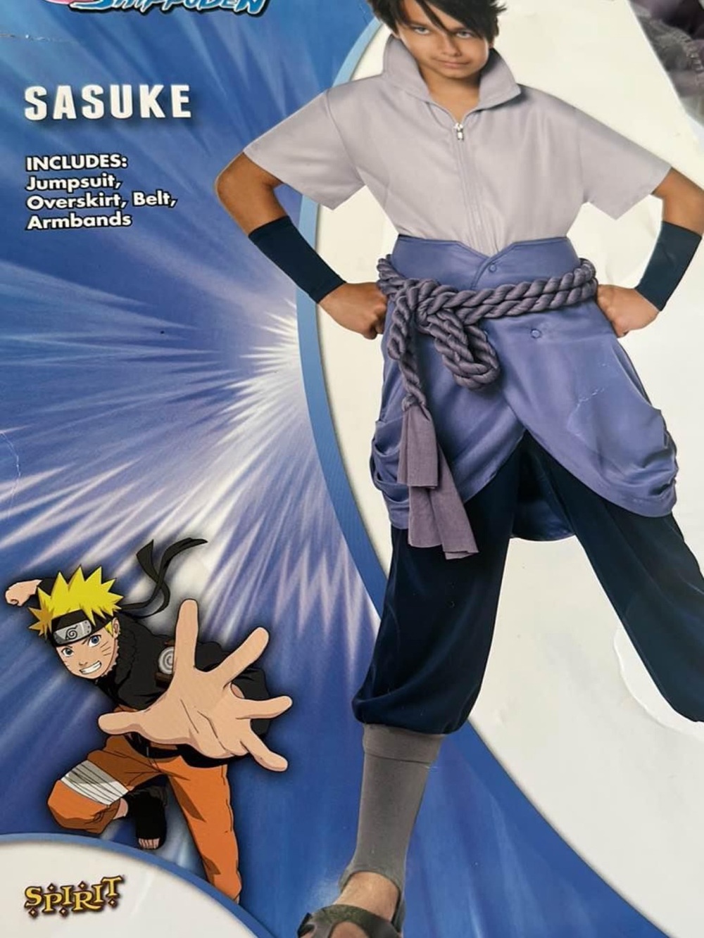 Spirit Sasuke-Inspired Kids Costume Set - Light Gray, Lavender, Navy